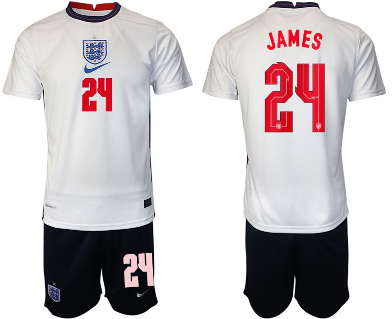 Men 2020-2021 European Cup England home white #24 Nike Soccer Jersey